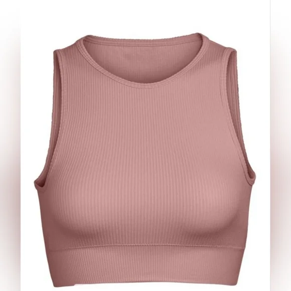 3pcs-SKIMS STRETCH RIB BUNDLE IN ROSE CLAY/NWT/S/M- THONG, SHORT & HIGH NECK BRA - Picture 9 of 16